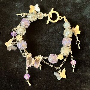 Purple and gold beaded bracelet #fairycore
6cm:2.36in